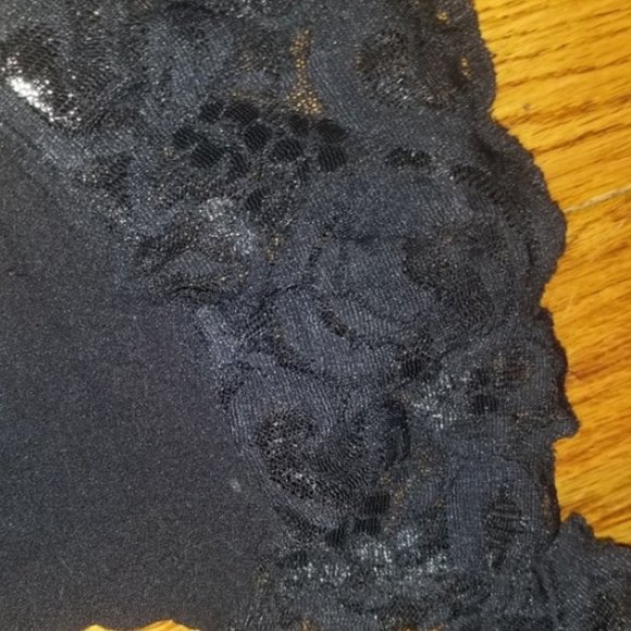 Lace Trim Solid Black Thigh High PantyhoseTights - Picture 5 of 7